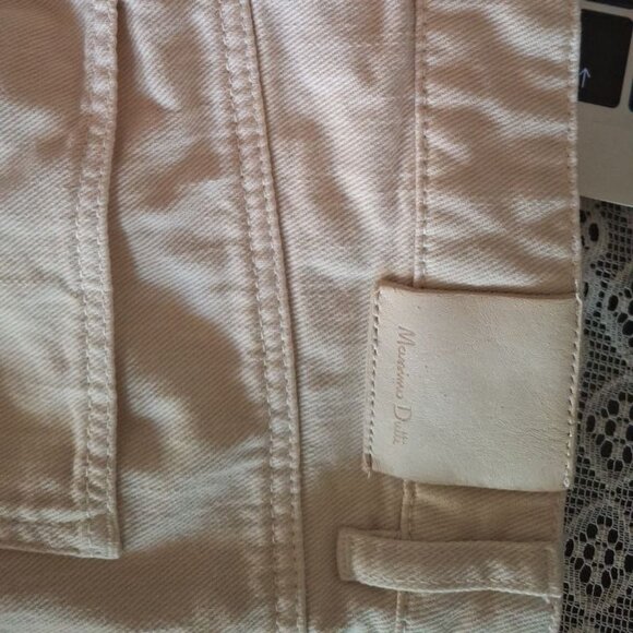 Massimo Dutti High-Waist Straight Leg Jeans - Light Beige - Size 6 - Chic Denim - Picture 5 of 5